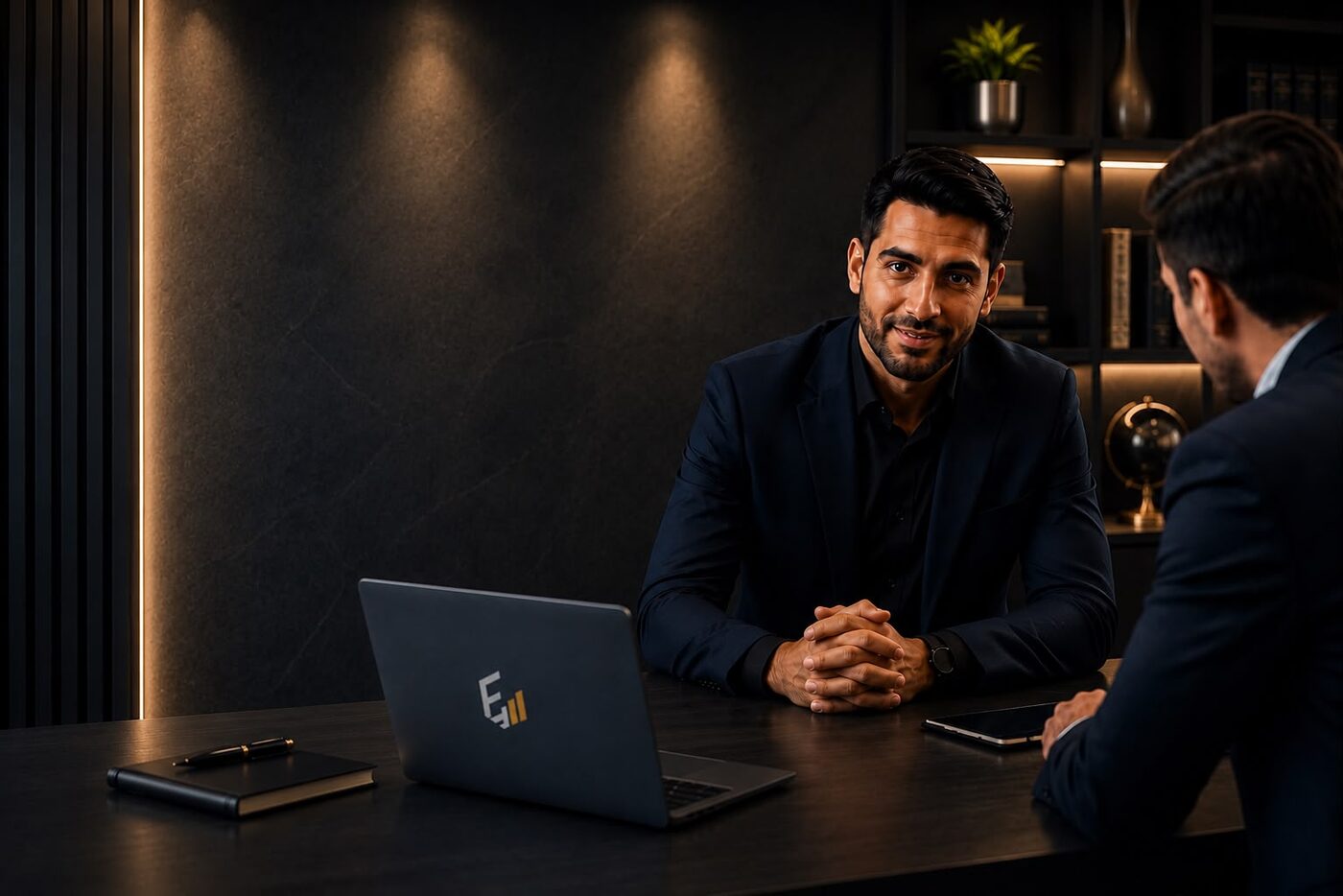 Adviseur van Emis Finance in gesprek met een ondernemer